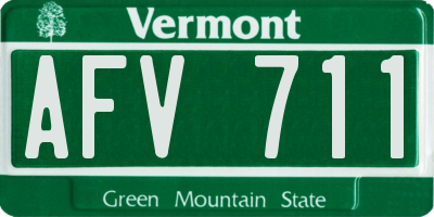 VT license plate AFV711