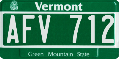 VT license plate AFV712