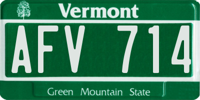 VT license plate AFV714