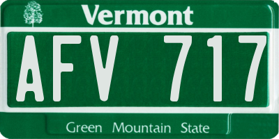 VT license plate AFV717