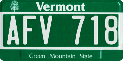 VT license plate AFV718