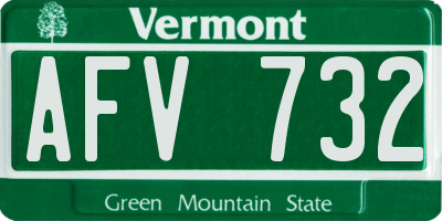 VT license plate AFV732