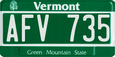 VT license plate AFV735