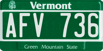 VT license plate AFV736