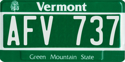 VT license plate AFV737