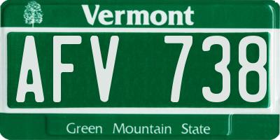 VT license plate AFV738