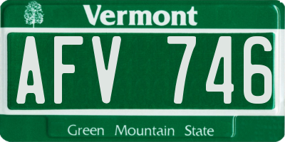 VT license plate AFV746