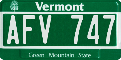 VT license plate AFV747