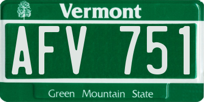 VT license plate AFV751