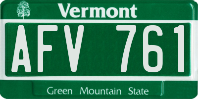VT license plate AFV761