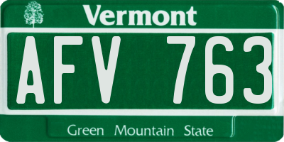 VT license plate AFV763