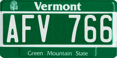 VT license plate AFV766