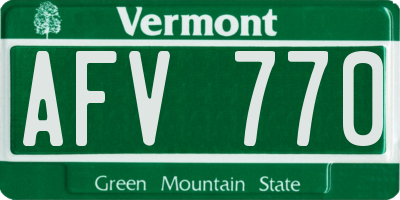 VT license plate AFV770