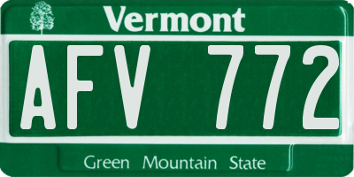 VT license plate AFV772