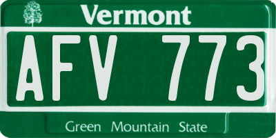 VT license plate AFV773