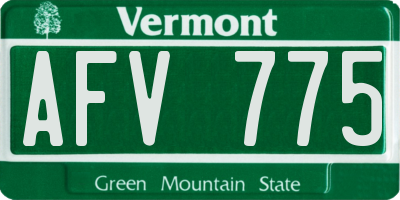 VT license plate AFV775