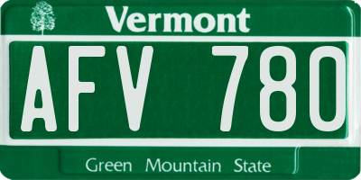 VT license plate AFV780