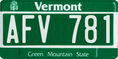 VT license plate AFV781