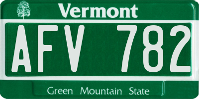 VT license plate AFV782