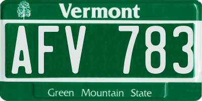 VT license plate AFV783