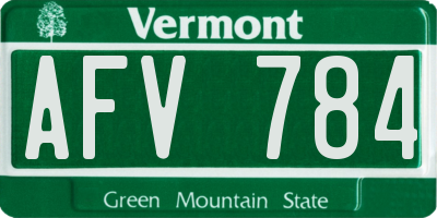 VT license plate AFV784