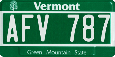 VT license plate AFV787