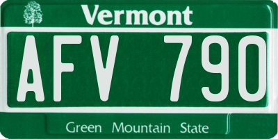 VT license plate AFV790