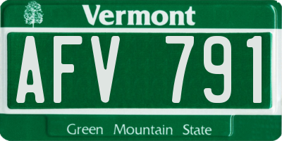 VT license plate AFV791