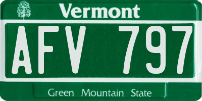 VT license plate AFV797