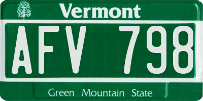VT license plate AFV798