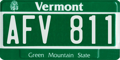 VT license plate AFV811