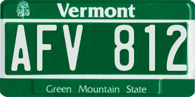VT license plate AFV812