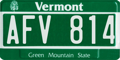 VT license plate AFV814