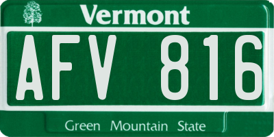 VT license plate AFV816