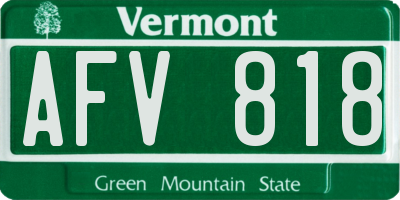 VT license plate AFV818