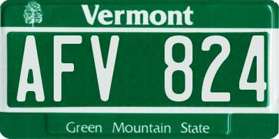 VT license plate AFV824