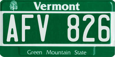 VT license plate AFV826