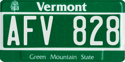 VT license plate AFV828
