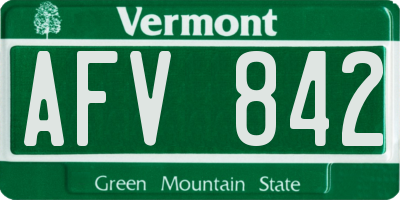 VT license plate AFV842