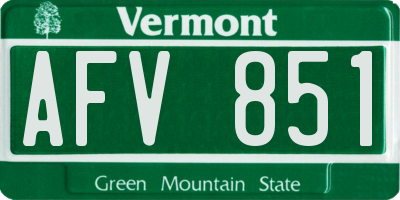 VT license plate AFV851