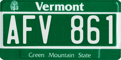 VT license plate AFV861