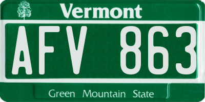 VT license plate AFV863