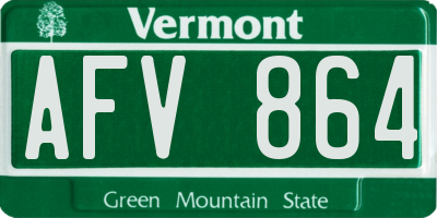 VT license plate AFV864