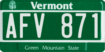 VT license plate AFV871