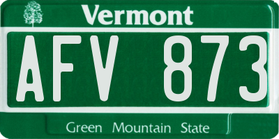 VT license plate AFV873