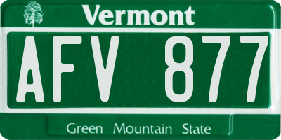 VT license plate AFV877