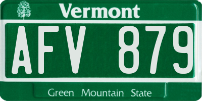 VT license plate AFV879
