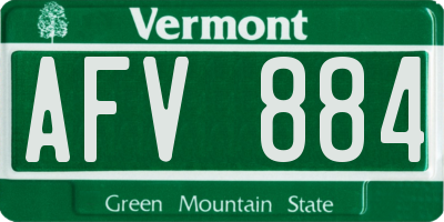VT license plate AFV884