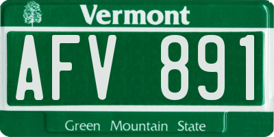 VT license plate AFV891
