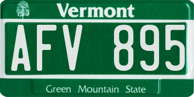 VT license plate AFV895